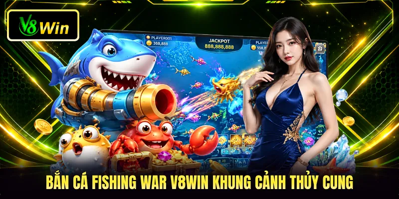 Bắn Cá Fishing War V8WIN - Đại Chiến Lòng Biển Sâu Kịch Tính 2 Bắn cá Fishing War V8WIN khung cảnh thủy cung